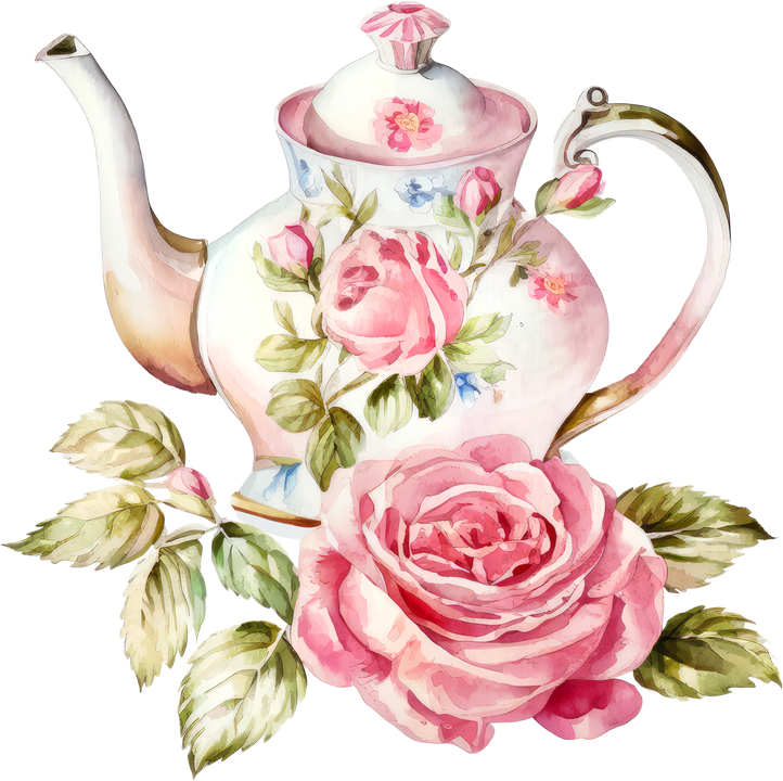 Rose Flowers Vintage Tea Pot